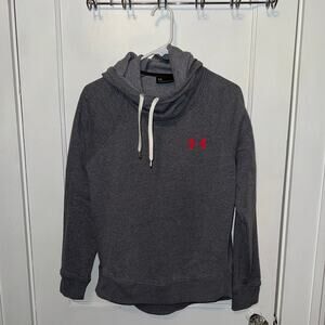 UA womens cowl neck pullover logo sweatshirt gray size M